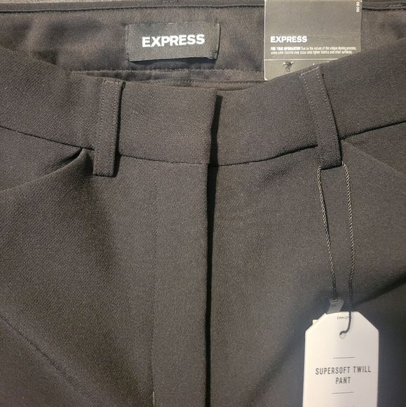 NWT Express Curvy Black Twill High Rise Skinny Trousers Size 0 Curvy - Picture 2 of 10